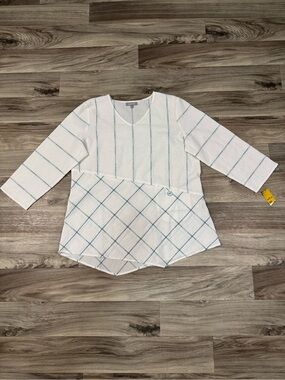 Habitat Clothes to Live In V-Neck 3/4 Length Sleeve Blouse Size Medium